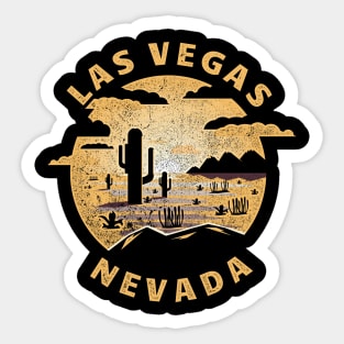 Las Vegas Nevada Desert Illustration Vintage Souvenir Sticker